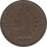 Монета. США. 1 цент 1903 год. ав.