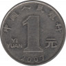 Монета. Китай. 1 юань 2007 год. ав.