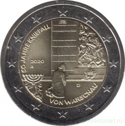 Монета. Германия. 2 евро 2020 год. 50 лет коленопреклонению в Варшаве (A).