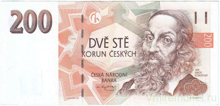 Банкнота. Чехия. 200 крон 1998 год. Тип 19е.