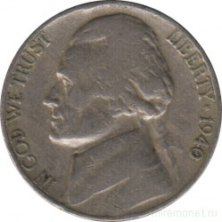 Монета. США. 5 центов 1940 год. Монетный двор S.