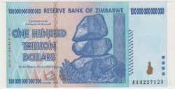 Банкнота. Зимбабве. 100000000000000 долларов 2008 год.