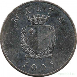 Монета. Мальта. 1 лира 2005 год.