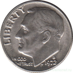 Монета. США. 10 центов 1972 год. Монетный двор D.