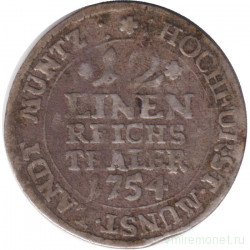 Монета. Германия. Мюнстер. 1/12 талера 1754 год.