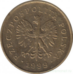 Монета. Польша. 1 грош 1999 год.