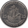 Монета. Восточные Карибские государства. 25 центов 2017 год. ав.