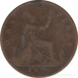 Монета. Великобритания. 1 пенни 1879 год.