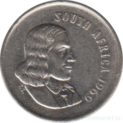 Монета. Южно-Африканская республика (ЮАР). 5 центов 1969 год. Аверс - "SOUTH AFRICA".