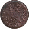 Монета. Австро-Венгерская империя. 2 геллера 1900 год. Австрийский тип.