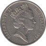 Монета. Австралия. 10 центов 1997 год. ав.