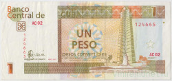 Банкнота. Куба. 1 конвертируемое песо 2007 год. Тип FX46.