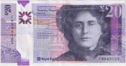 Банкнота. Великобритания. Шотландия. 20 фунтов 2021 год. Кейт Кранстон. Royal Bank of Scotland. Тип W372 (4).