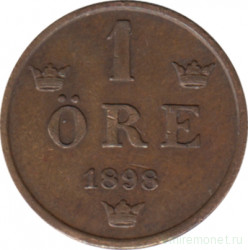 Монета. Швеция. 1 эре 1898 год.