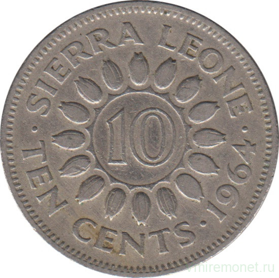 Монета. Сьерра-Леоне. 10 центов 1964 год.