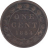 Монета. Канада. 1 цент 1884 год. рев.