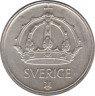 Монета. Швеция. 25 эре 1947 год (серебро). рев.