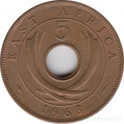 Монета. Британская Восточная Африка. 5 центов 1963 год. 