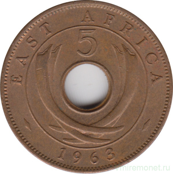 Монета. Британская Восточная Африка. 5 центов 1963 год. 