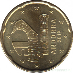Монета. Андорра. 20 центов 2019 год.