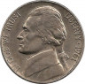 Аверс. Монета. США. 5 центов 1961 год.
