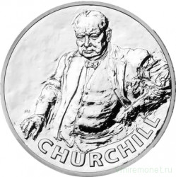 Монета. Великобритания. 20 фунтов 2015 год. Великие британцы - Уинстон Черчилль.