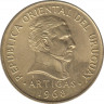 Монета. Уругвай. 10 песо 1968 год. ав.