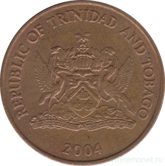 Монета. Тринидад и Тобаго. 5 центов 2004 год.
