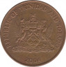 Монета. Тринидад и Тобаго. 5 центов 2004 год. ав.