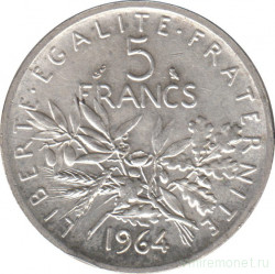 Монета. Франция. 5 франков 1964 год.