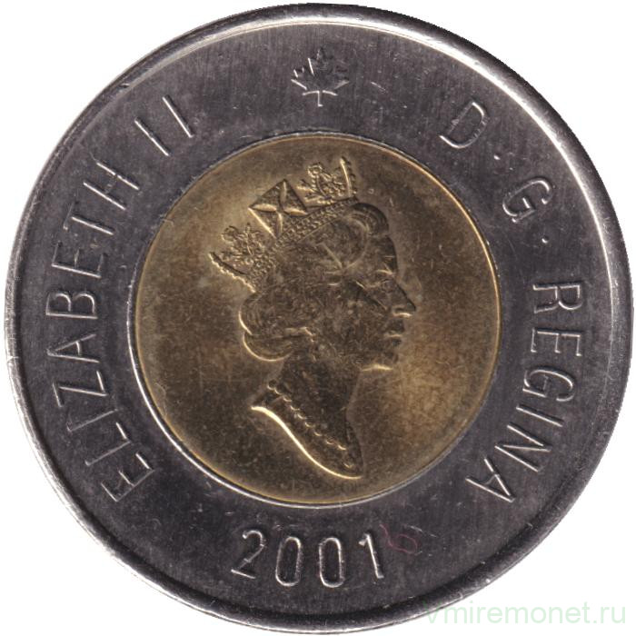 Монета. Канада. 2 доллара 2001 год.