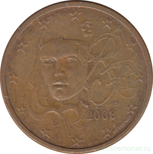 Монета. Франция. 5 центов 2008 год.