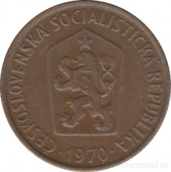 Монета. Чехословакия. 50 геллеров 1970 год.