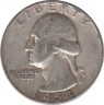 Монета. США. 25 центов 1954 год. ав.