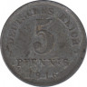 Монета. Германия (Германская империя 1871-1922). 5 пфеннигов 1916 год. (D). ав.