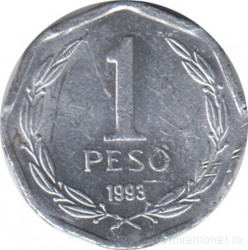 Монета. Чили. 1 песо 1993 год.