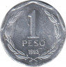 Монета. Чили. 1 песо 1993 год. ав.