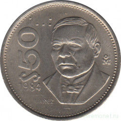 Монета. Мексика. 50 песо 1984 год. Новый тип.