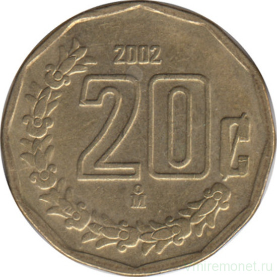 Монета. Мексика. 20 сентаво 2002 год.