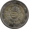 Монета. Эстония. 2 евро 2012 год. 10 лет наличному обращению евро. ав