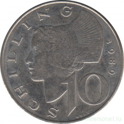 Монета. Австрия. 10 шиллингов 1989 год.