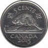Монета. Канада. 5 центов 2015 год. ав.