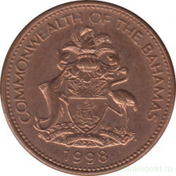 Монета. Багамские острова. 1 цент 1998 год.