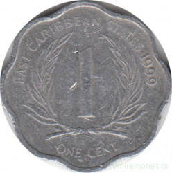 Монета. Восточные Карибские государства. 1 цент 1999 год.