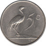 Монета. Южно-Африканская республика (ЮАР). 5 центов 1966 год. Аверс - "SUID-AFRIKA". рев.