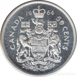 Монета. Канада. 50 центов 1964 год.