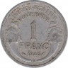 Монета. Франция. 1 франк 1946 год. Монетный двор - Бомон-ле-Роже. ав.