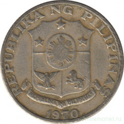 Монета. Филиппины. 25 сентимо 1970 год.