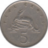 Монета. Ямайка. 5 центов 1983 год. рев.