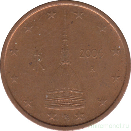Монета. Италия. 2 цента 2006 год.